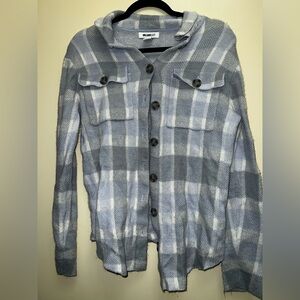 Blue and White Plaid Button-Up shirt William rast small super soft
